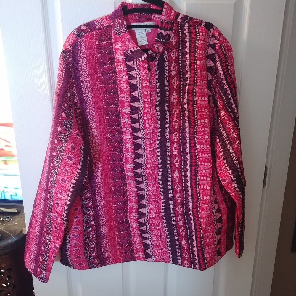 Coldwater Creek Multi Coloured Pink Light Jacket XL